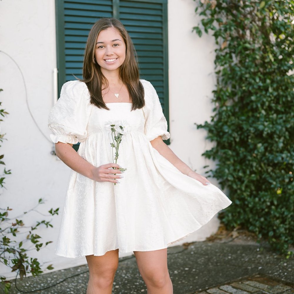 cream baby doll style dress